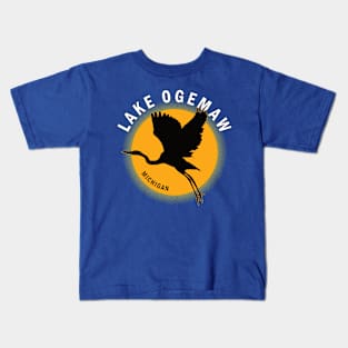 Lake Ogemaw in Michigan Heron Sunrise Kids T-Shirt